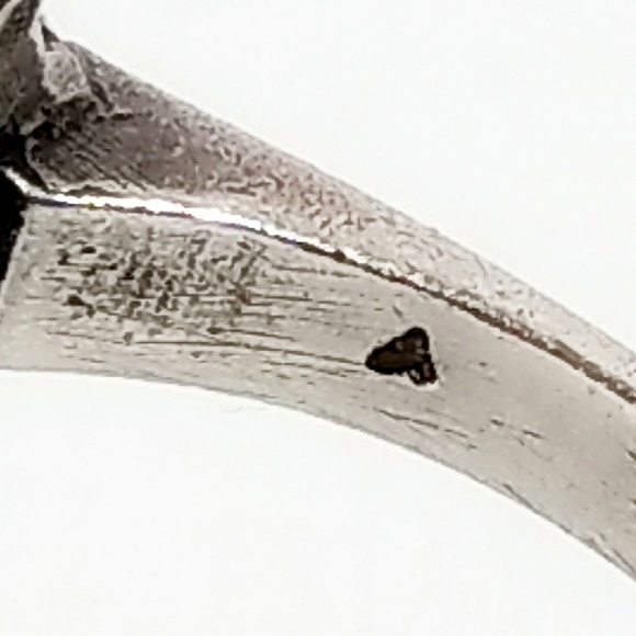 Antique Victorian Garnet & Marcasite Sterling Silver Ring-6 - Picture 6 of 8